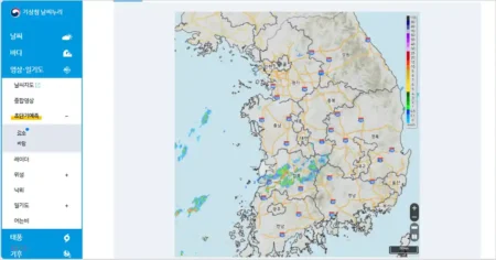 초단기 강수 예측 어플 및 강수 예측 보는법