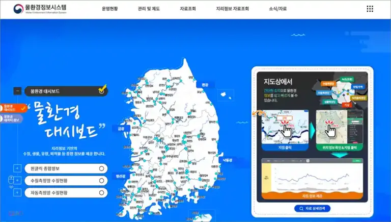 물환경정보시스템 홈페이지 바로가기 (https://water.nier.go.kr)